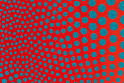 Vibrations of Cerulean on Scarlet, #10, Painting, dated 1968