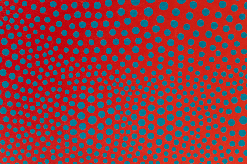 Vibrations of Cerulean on Scarlet, #10, Painting, dated 1968