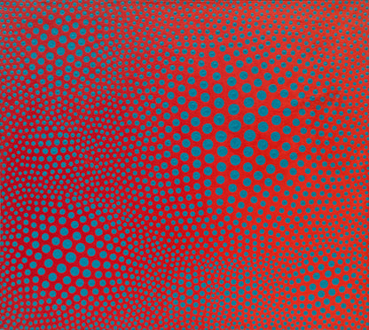 Vibrations of Cerulean on Scarlet, #10, Painting, dated 1968