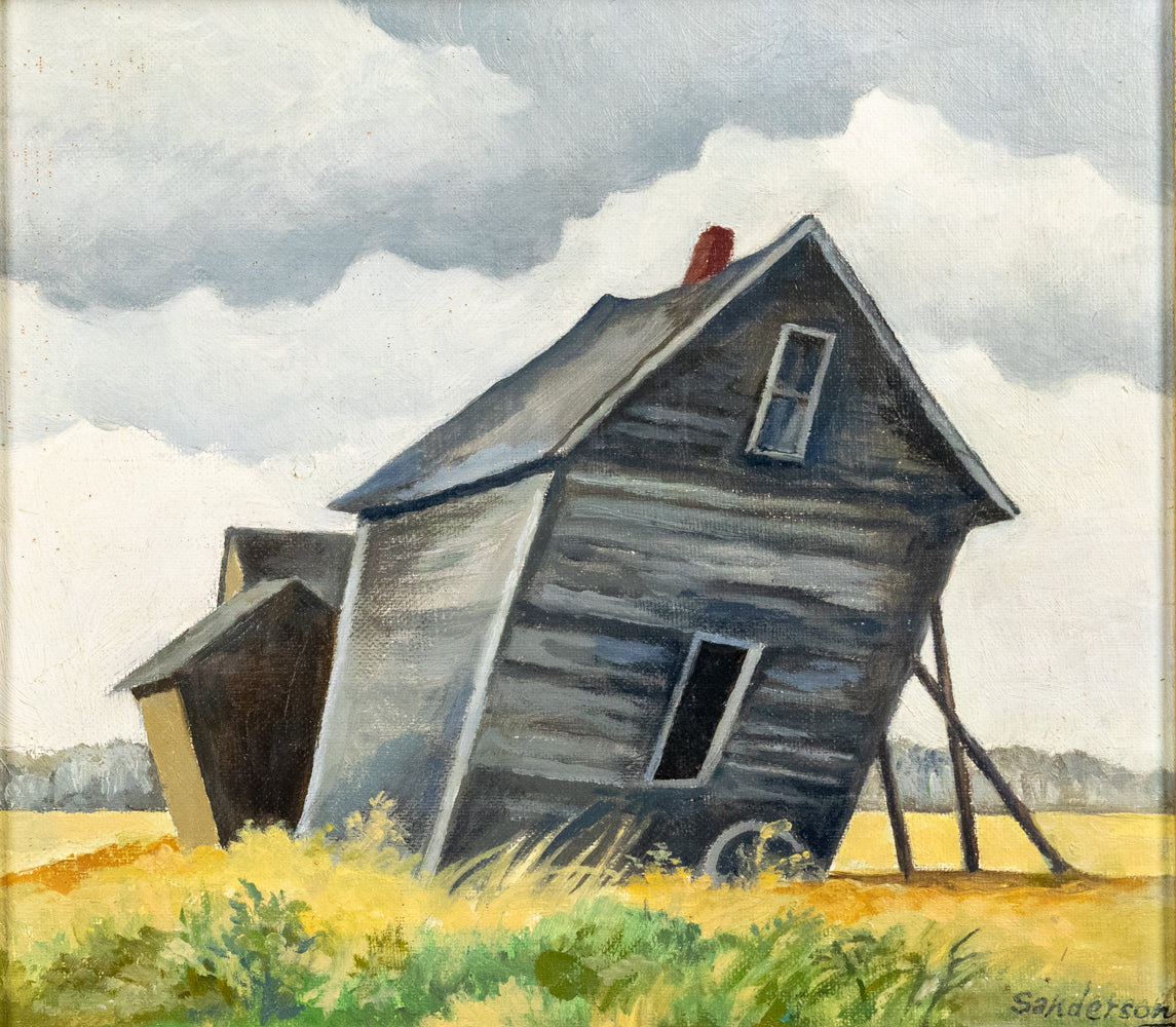 William Sanderson, Untitled (Leaning Shack, Colorado), oil on canvas Painting