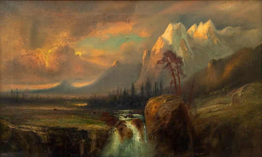 Untitled (Mountain Landscape at Sunset), Painting