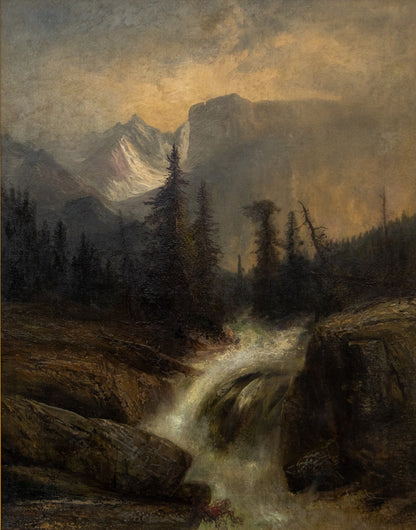 Untitled (Mountain Landscape with Waterfall), Painting