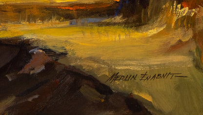 Mountain Landscape with Two Horses and Riders, Painting