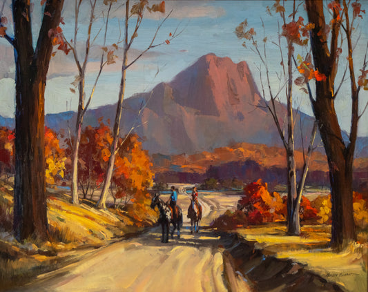 Mountain Landscape with Two Horses and Riders, Painting