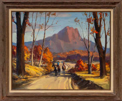 Mountain Landscape with Two Horses and Riders, Painting