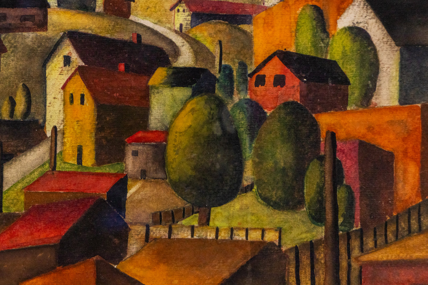 Kansas Village, Painting, dated 1939