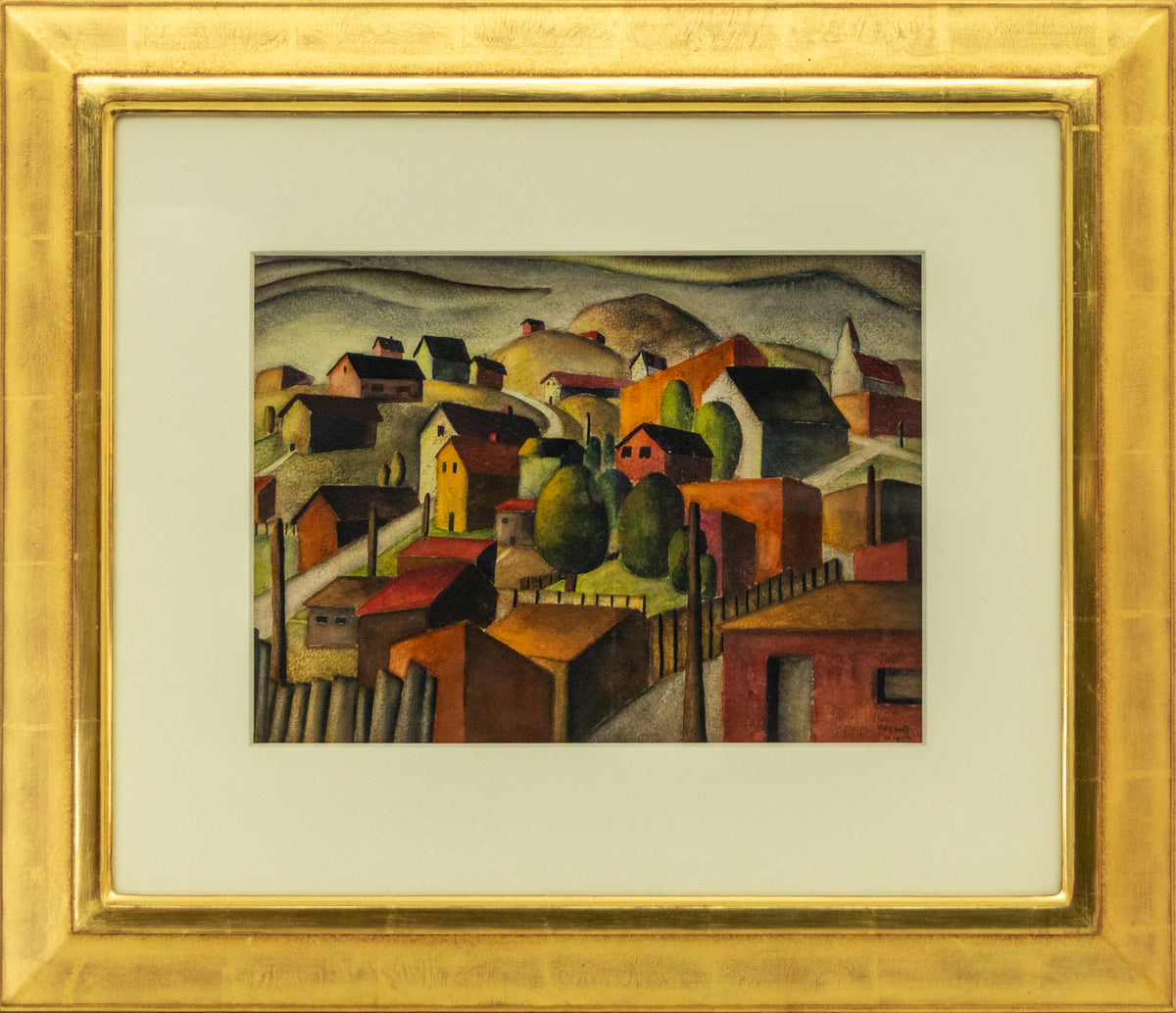 Kansas Village, Painting, dated 1939