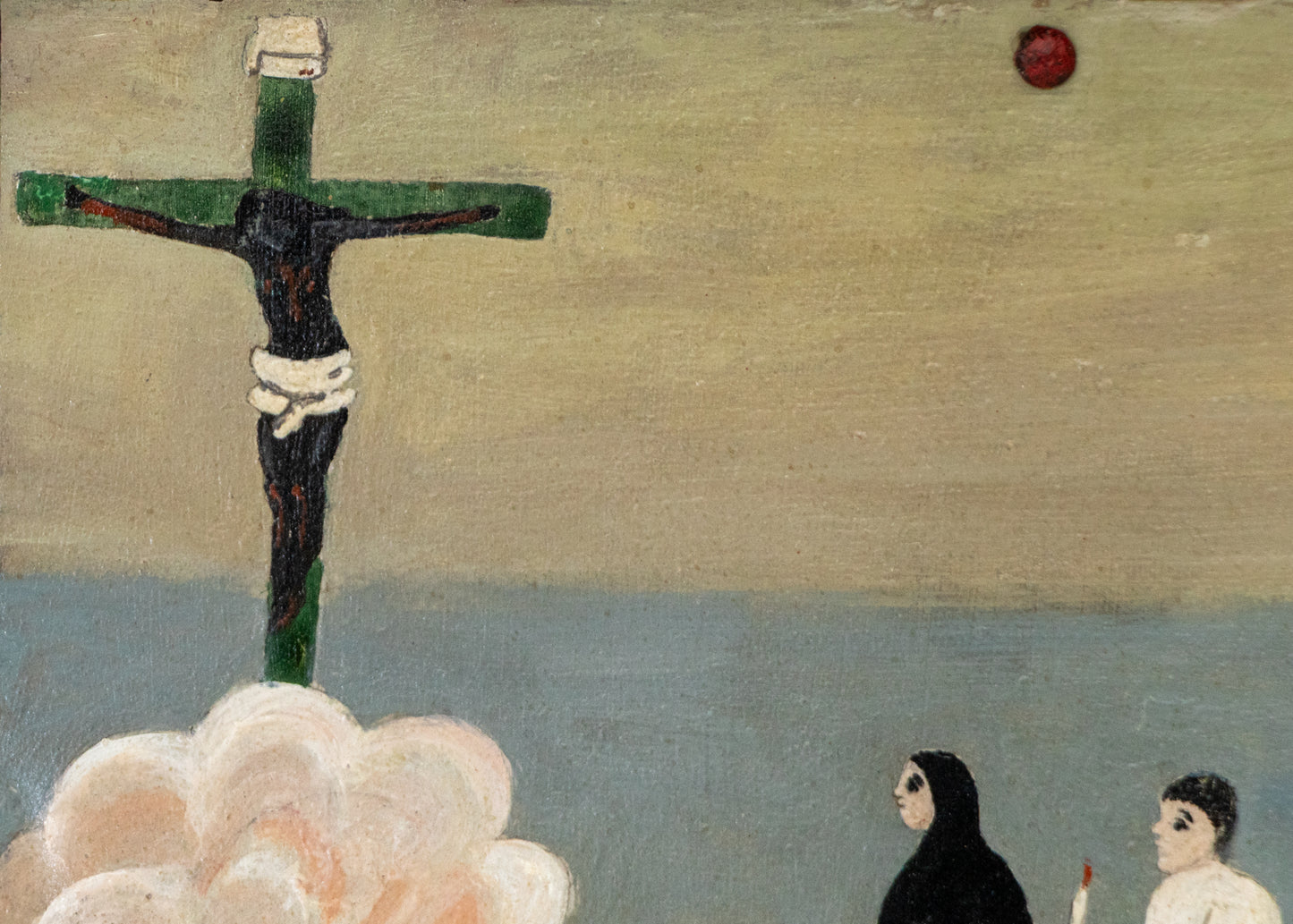 Ex-Voto; Giving Thanks for Saving her Son, Retablo, dated 1866