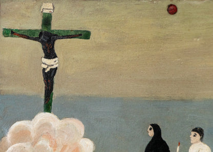 Ex-Voto; Giving Thanks for Saving her Son, Retablo, dated 1866