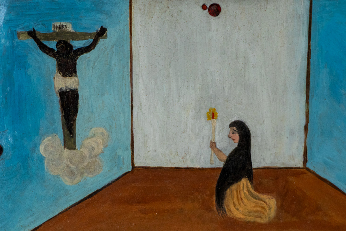 Ex-Voto; Giving Thanks for Surviving Terrible Fevers, Retablo, circa 1878