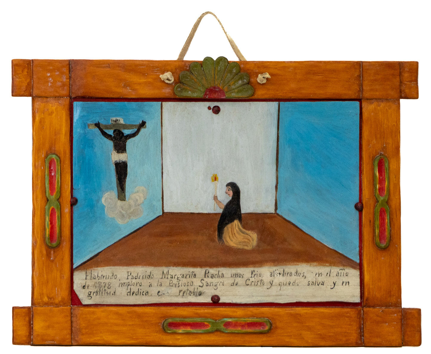 Ex-Voto; Giving Thanks for Surviving Terrible Fevers, Retablo, circa 1878