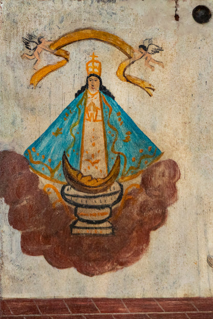 Ex-Voto; Giving Thanks to the Virgin Mary for Granting My Safe Return Home, Retablo, circa 1920