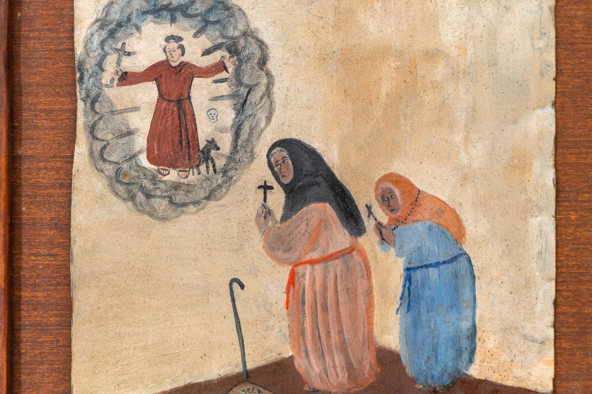 Ex-Voto; Giving Thanks to St. Francis of Assisi for Returning Our Home, Retablo, dated 1955