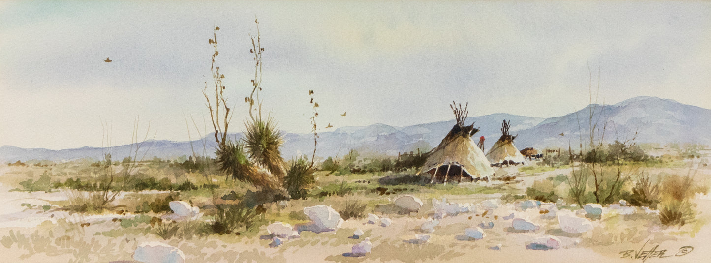 Bernard Vetter (1940 -) artwork for sale. Desert Encampment, Painting