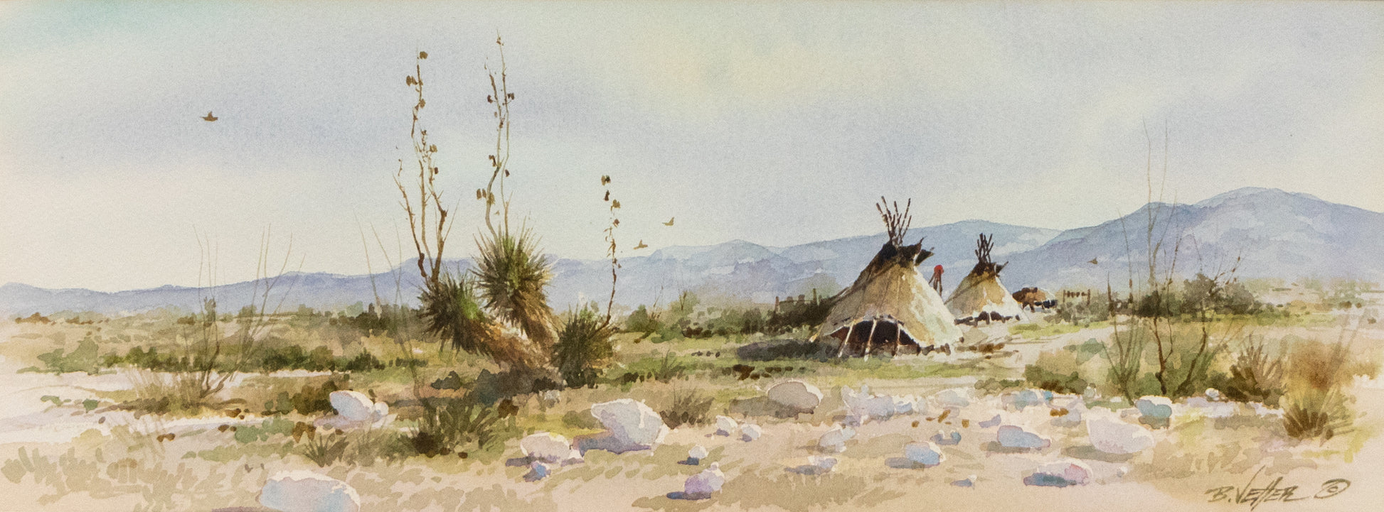 Bernard Vetter (1940 -) artwork for sale. Desert Encampment, Painting