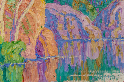 Rocks and Aspens, Rocky Mountain National Park, Colorado, Painting, dated 1931