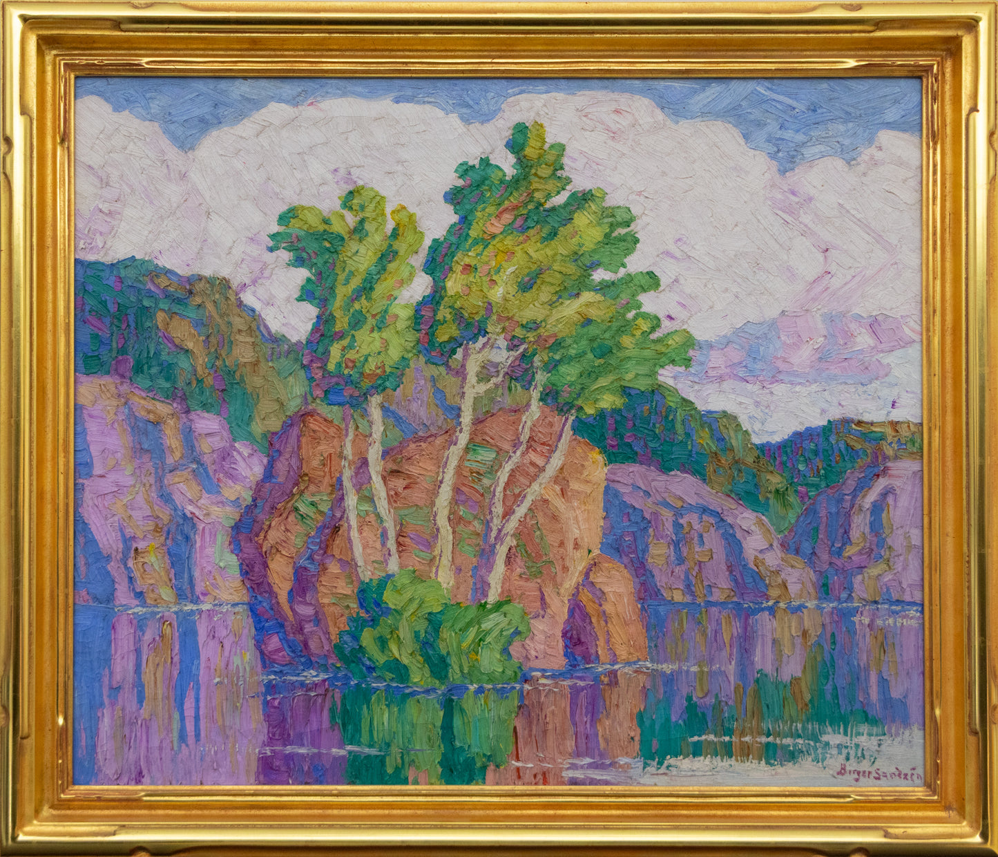 Rocks and Aspens, Rocky Mountain National Park, Colorado, Painting, dated 1931