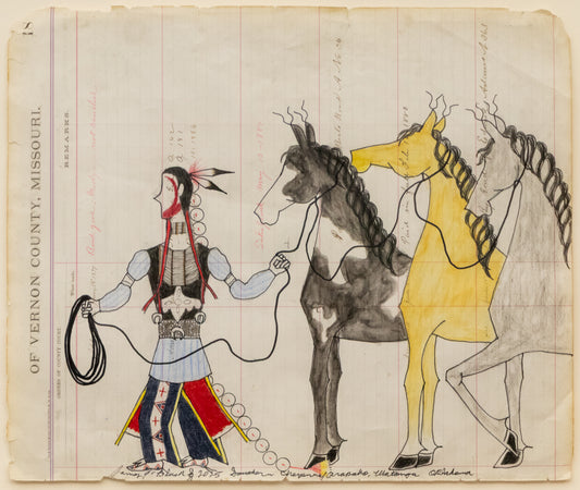 James Black (20th-21st century) artwork for sale. Man with Three Horses, dated 2025