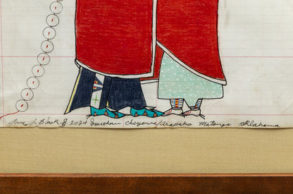 Couple Embracing, Ledger Art, dated 2024