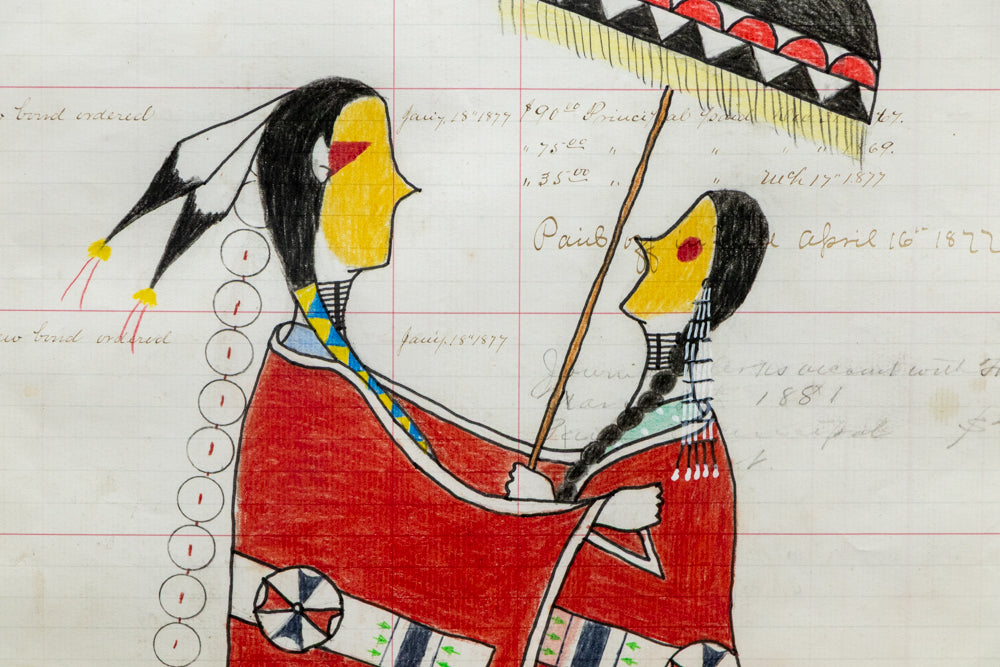Couple Embracing, Ledger Art, dated 2024