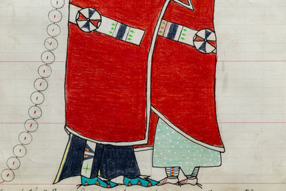 Couple Embracing, Ledger Art, dated 2024