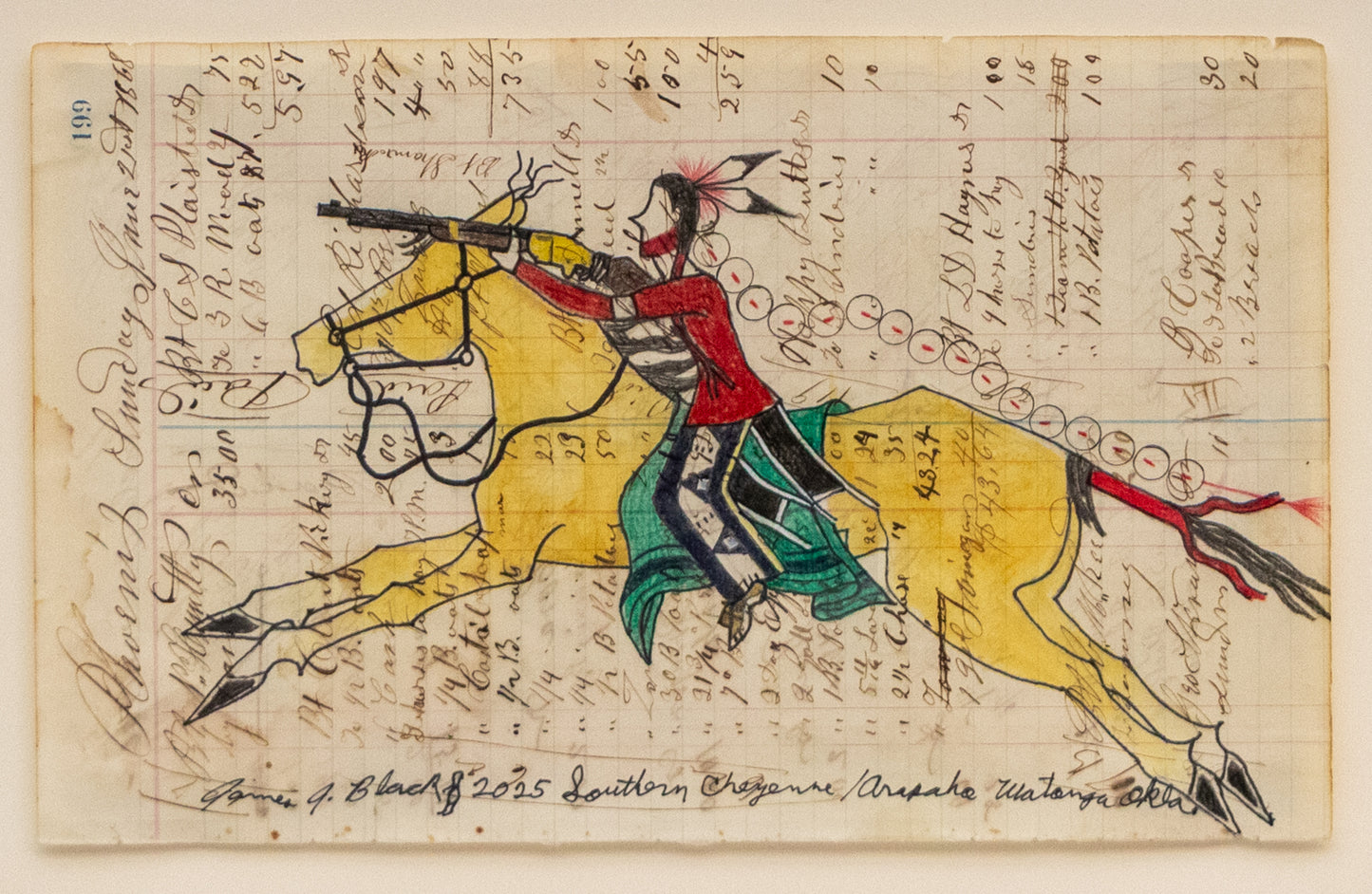 James Black (20th-21st century) artwork for sale. Warrior on Horseback with Rifle, dated 2025
