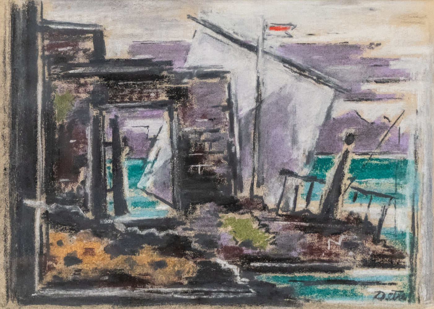 Untitled (Semi-Abstract Coastal Landscape), Painting