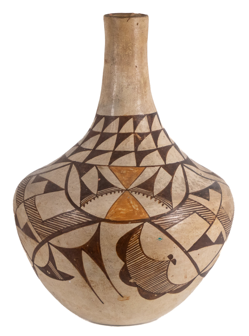 Pueblo Long Neck Polychrome Jar, Acoma, circa 1930, earthenware with slip glazes on earthenware Jar