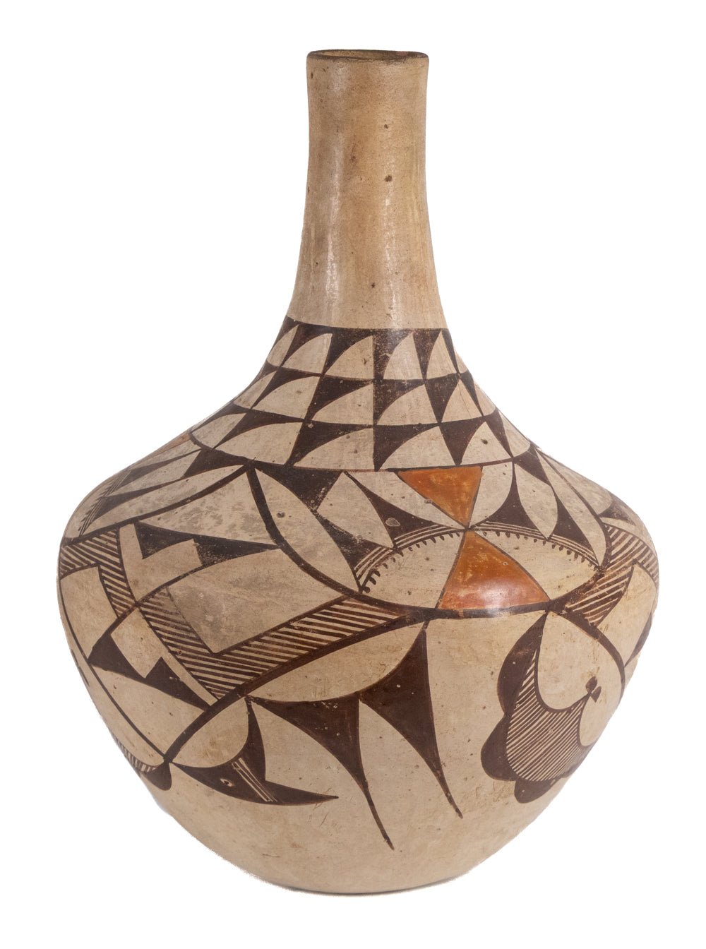 Pueblo Long Neck Polychrome Jar, circa 1930
