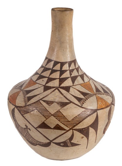 Pueblo Long Neck Polychrome Jar, circa 1930