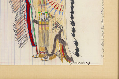 Untitled (Cheyenne Chief), Ledger Art Drawing