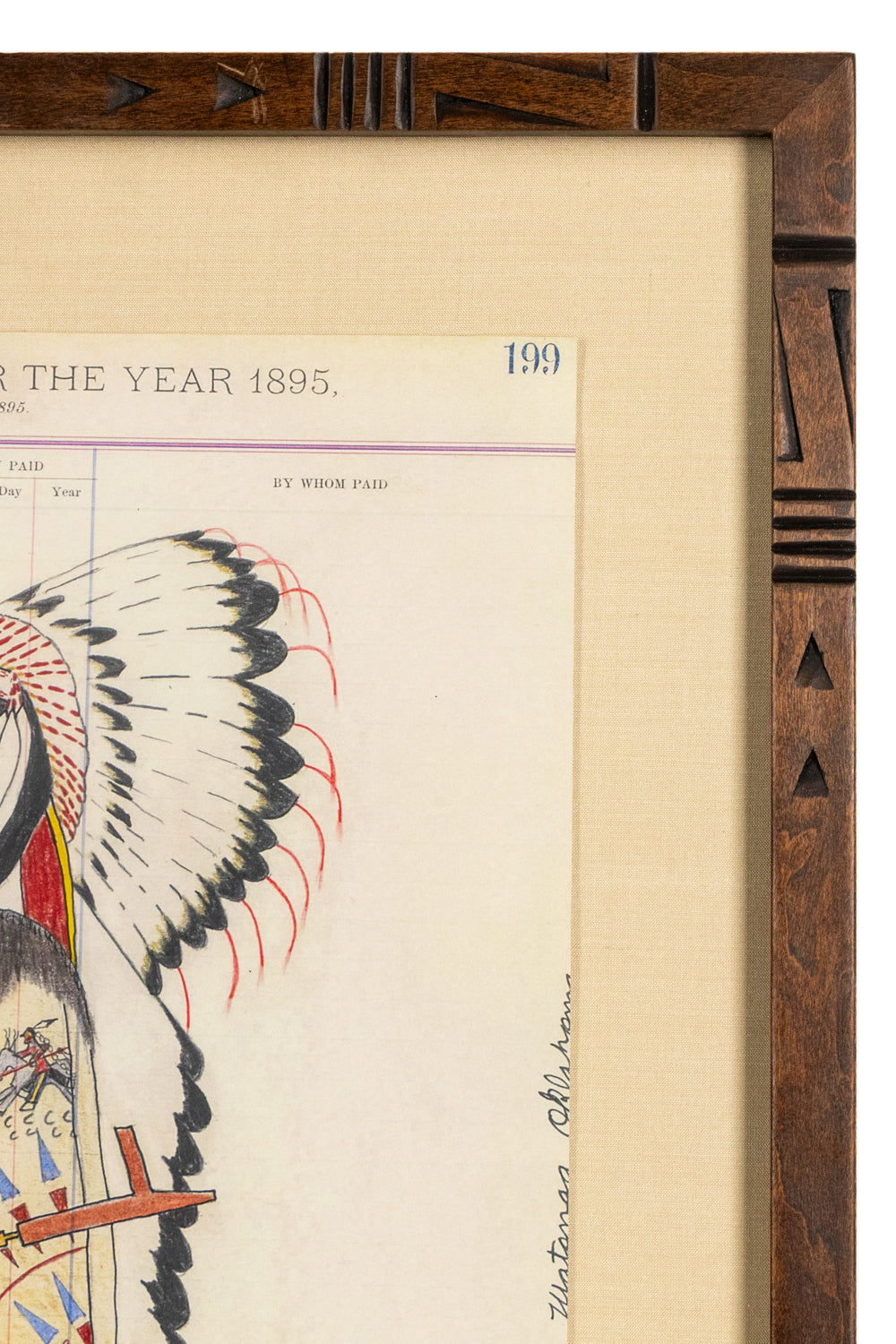 Untitled (Cheyenne Chief), Ledger Art Drawing