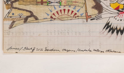 Untitled (Chief Figure with Feathers and Beaded Moccasins), Drawing, dated 2026