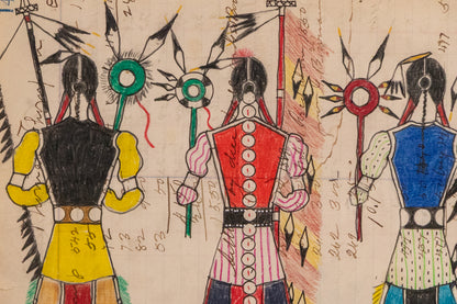 Untitled (Native American Figures with Spears), Drawing, dated 2026
