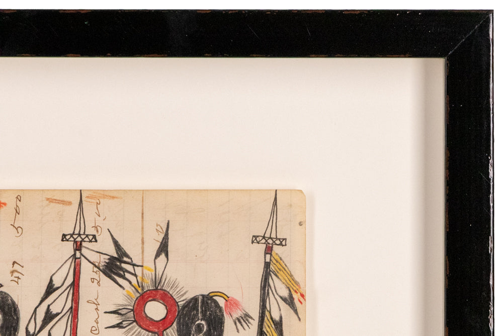 Untitled (Native American Figures with Spears), Drawing, dated 2026