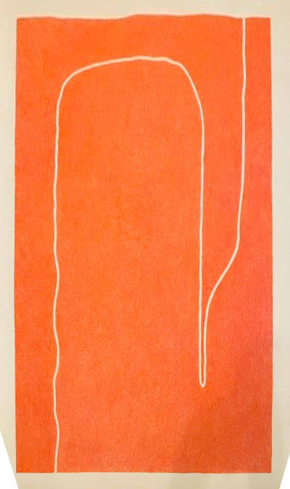 Margo Hoff, Untitled (Orange Abstract), paper Print
