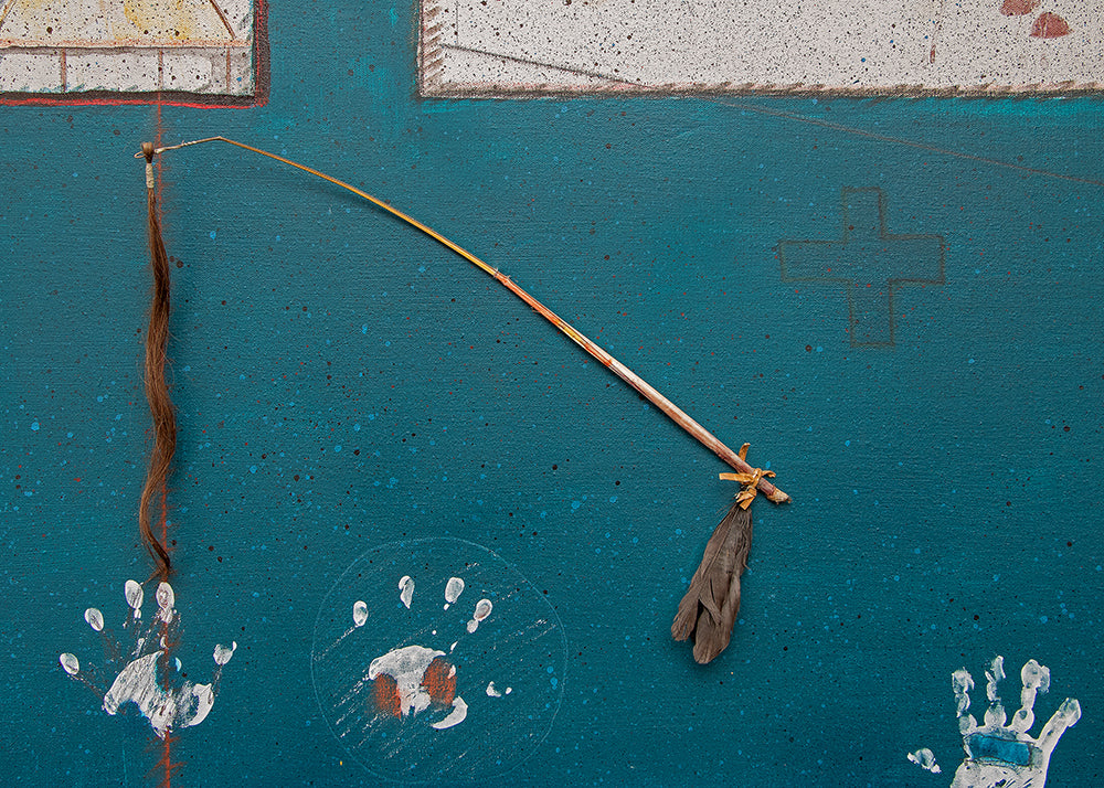 Untitled (Semi Abstract with Native American Motifs), Painting, circa 1985