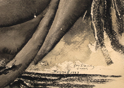 Birth (Semi Abstract Female Figure), Painting, 1943