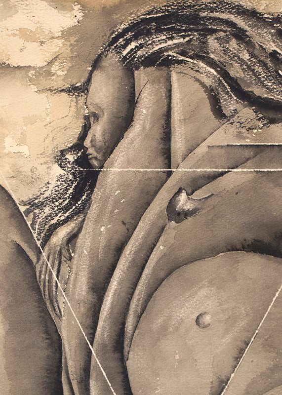 Birth (Semi Abstract Female Figure), Painting, 1943