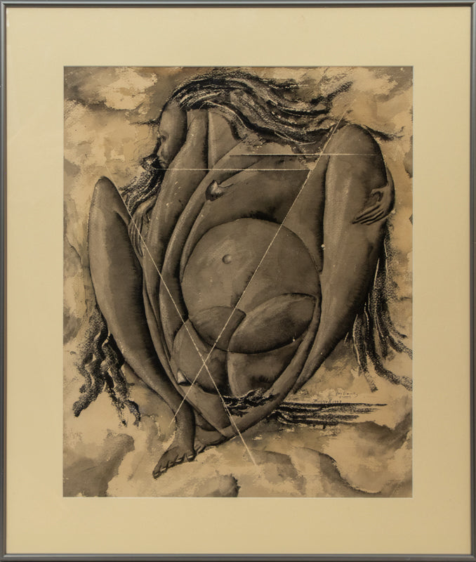 Birth (Semi Abstract Female Figure), Painting, 1943