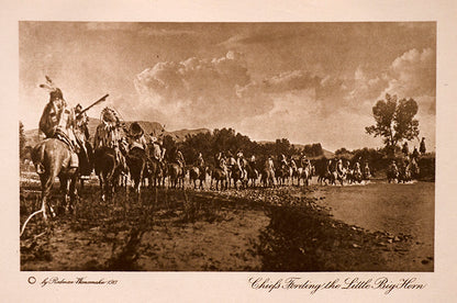 Chiefs Fording the Little Big Horn, Photogravure, copyright 1913