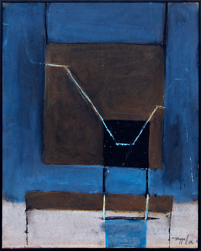 Untitled (Abstract in Blue, Brown, and Gray), Painting, dated 1963
