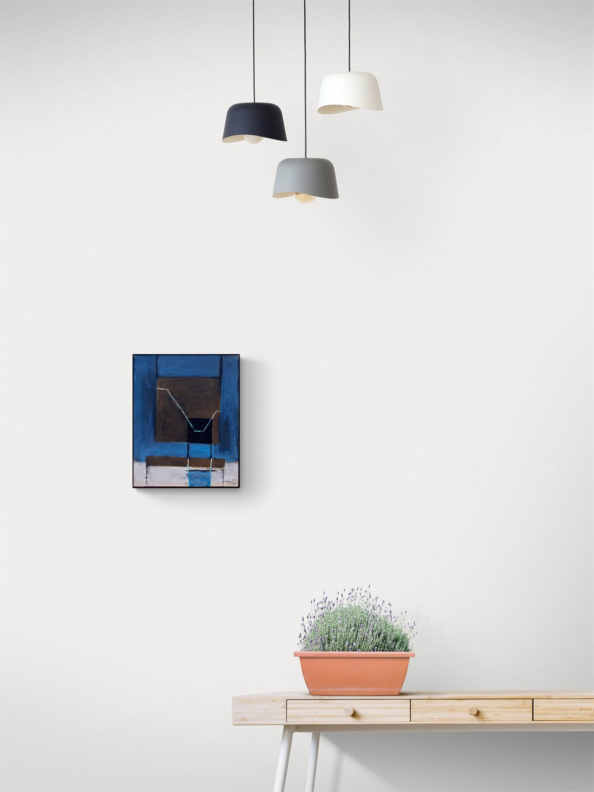 Untitled (Abstract in Blue, Brown, and Gray), Painting, dated 1963