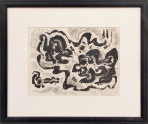 Emil James Bisttram, "Untitled", charcoal, c. 1950 for sale purchase consign auction denver Colorado art gallery museum