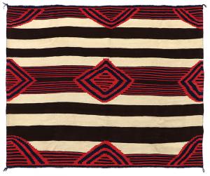 navajo, chief's blanket, chief, blanket, circa 1860, classic period, dine, cochineal, red, indigo, blue, wool, diamond pattern, banded, southwest, Native American, American Indian, 19th century, Fine art, art, for sale, buy, purchase, Denver, Colorado, gallery, historic, antique, vintage, artwork, original, authentic, north American Indian  