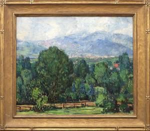 Charles Bunnell, View From The Park, oil, painting, landscape, mountains, colorado springs, Ragland, american impressionism, impressionist, Fine art, art, for sale, buy, purchase, Denver, Colorado, gallery, historic, antique, vintage, artwork, original, authentic 