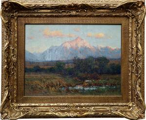 Charles Partridge Adams, Mt. Sopris, Near Aspen, Colorado, vintage oil painting, circa 1910, early 20th century