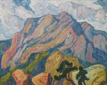 Sven Birger Sandzen, "In the Mountains, Manitou Springs, Colorado", oil on canvas, 1920 painting for sale