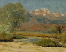 Charles Partridge Adams, "Pike's Peak in Early Spring - From the Valley of the Monument Creek", oil, c. 1915 painting for sale