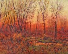 Charles Partridge Adams, "Untitled (Evening - on the Front Range, Colorado)", oil, c. 1900 painting for sale